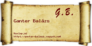 Ganter Balázs névjegykártya